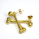Gold Vermeil Bone Stud Earrings by Duxford Studios