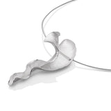 Small White Kelp Pendant on Cable by Rauni Higson