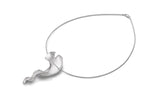 Small White Kelp Pendant on Cable by Rauni Higson