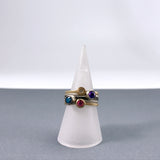 Five Band Ring Set with Diamond by Deborah Edwards