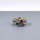 Five Band Ring Set with Diamond by Deborah Edwards