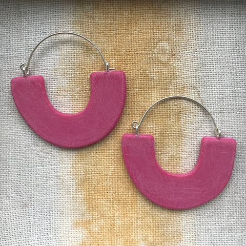 Bay Earrings in Pink by Bronwen Gwillim