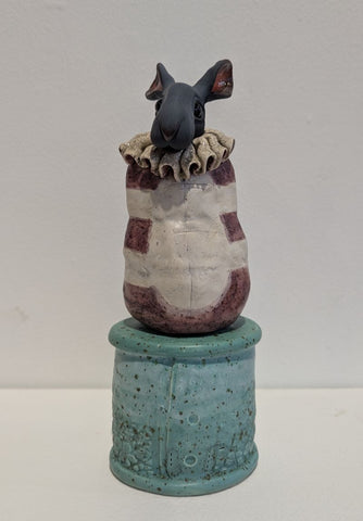 Hare with stripey bust by Helen Higgins