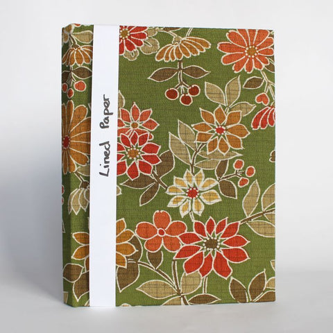 Lined journal with autumnal flowers by Carole King