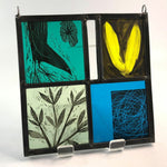 Collage panel of 4 - green bird by Christian Ryan