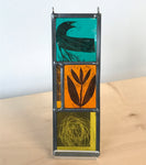 Collage panel of 3 glass squares by Christian Ryan