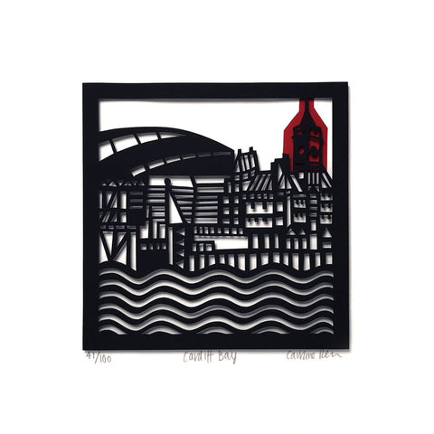 Cardiff Bay papercut by Caroline Rees