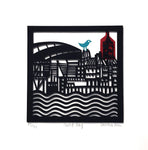 Cardiff Bay with Bird by Caroline Rees