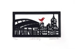 Cardiff Bay papercut by Caroline Rees