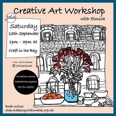 Creative Art Workshop with Elmira - 13th Sept, 1-3pm