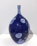 Crystalline vase in dark blue by Simon Rich