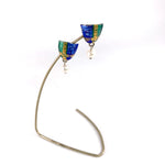 Cup drop earrings in blue & green by Sheila McDonald