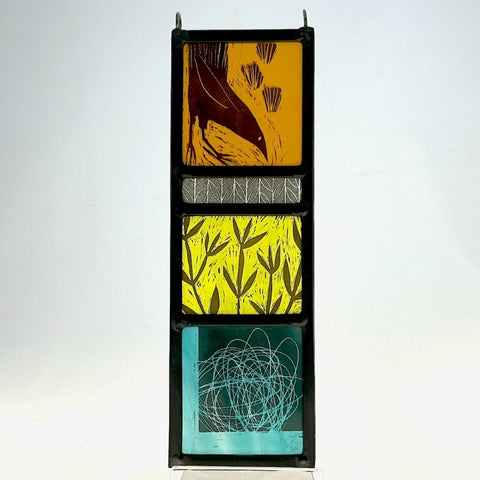 Collage panel of 3 glass squares by Christian Ryan