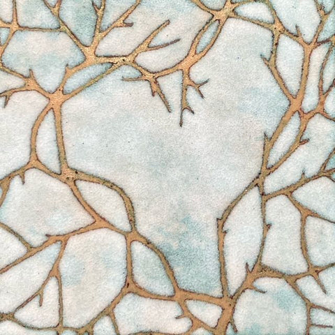 Love - enamel panel by Janine Partington