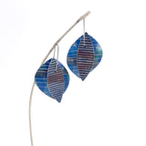Fat oval earrings in blues by Mandy Nash