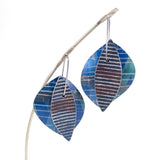 Fat oval earrings in blues by Mandy Nash
