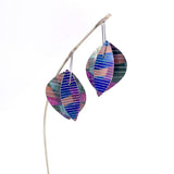 Fat oval earrings in orange/greens by Mandy Nash