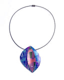 Fat Oval Necklace in blues/pinks by Mandy Nash