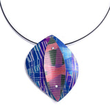 Fat Oval Necklace in blues/pinks by Mandy Nash