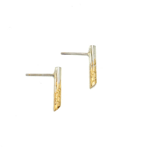 Gold Gradient Flux Stud Earrings by Rebecca Burt