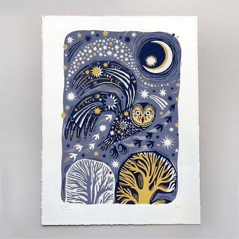 Midnight Owl - Screenprint by Folded Forest