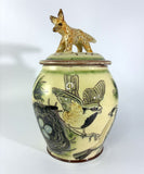 Lidded storage jar with fox by Margaret Brampton