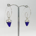 Cobalt Blue Feather Set Glass Drops by/gan Ellen Thorpe