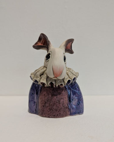Small Hare Bust (Purple) by Helen Higgins