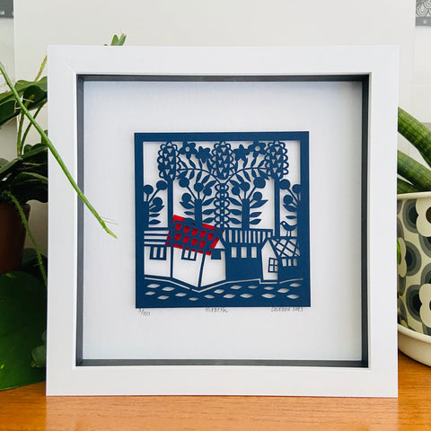 Hiraeth papercut by Caroline Rees