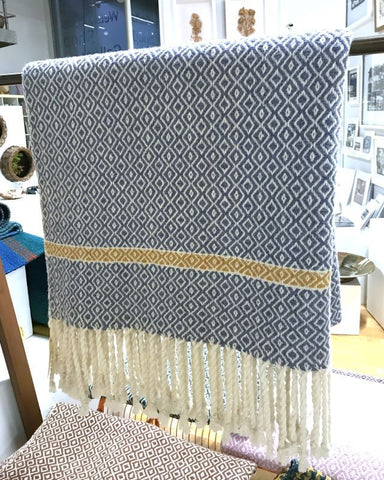 Hyacinth Llanover throw by Sioni Rhys