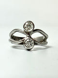 Twin stone diamond & platinum ring by Selwyn gale