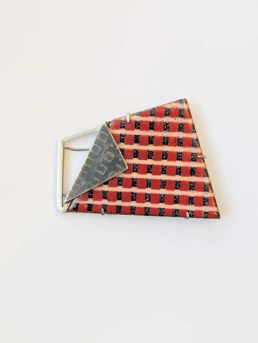 Folded Carthen Brooch (Red) by Kathryn Willis