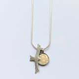 Red kite and enamel disc pendant by Kathryn Willis