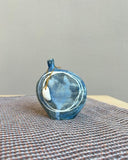 Stoneware Blue Satin Ratting Pebble Bottle by Kirsti Hannah Brown