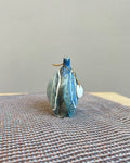 Stoneware Blue Satin Ratting Pebble Bottle by Kirsti Hannah Brown