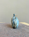 Stoneware Blue Satin Ratting Pebble Bottle by Kirsti Hannah Brown