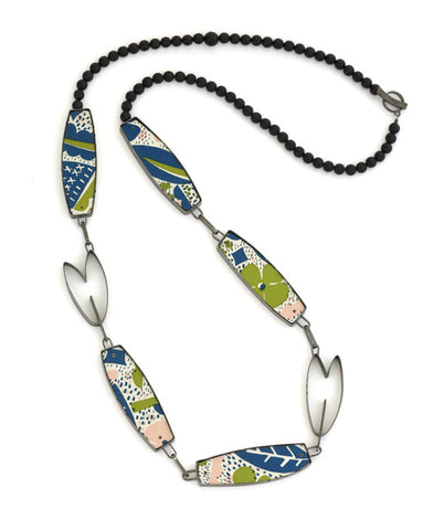 Long framed fragment necklace by Lindsey Mann
