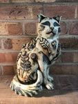 Large decorated cat by Jan Beeny