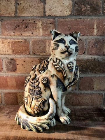 Large decorated cat by Jan Beeny