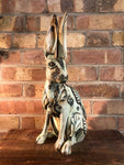 Large decorated hare by Jan Beeny