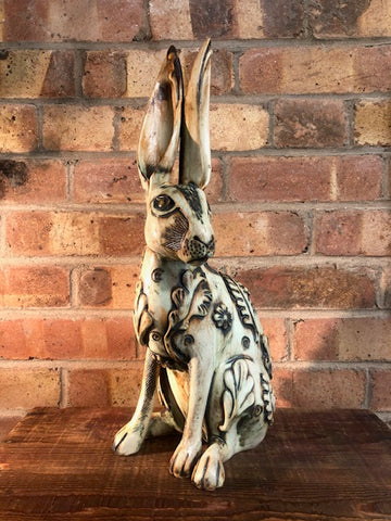 Large decorated hare by Jan Beeny