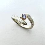 9ct Luxe White Gold End Ring with Lavender Sapphire by Jodie Hook