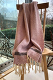 Lilac Llanover throw by Sioni Rhys Handweavers