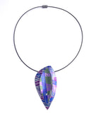 Long Oval Necklace in purples/greens by Mandy Nash