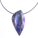 Long Oval Necklace in purples/greens by Mandy Nash