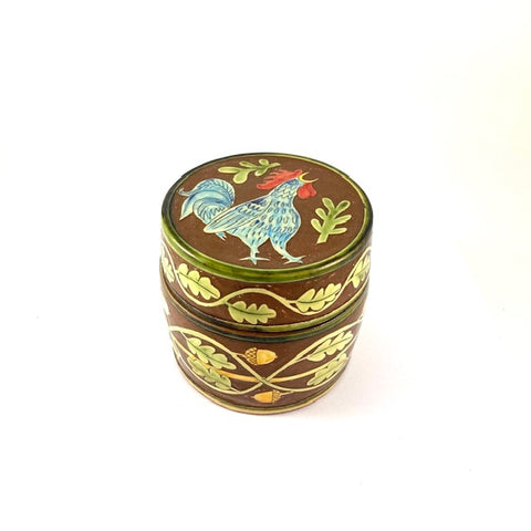Lidded box with cockrel by Margaret Brampton