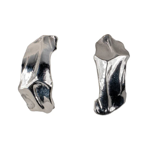 Mea Sterling Silver Organic Shaped Earrings by Duxford Studios