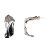 Mea Sterling Silver Organic Shaped Earrings by Duxford Studios
