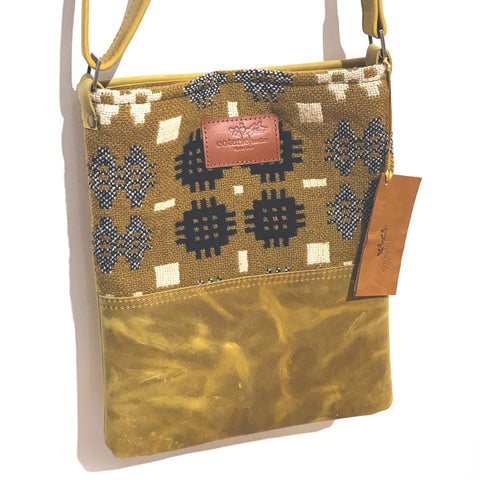 Welsh Collection Messenger Bag in Field day + mustard by Coterie Leather