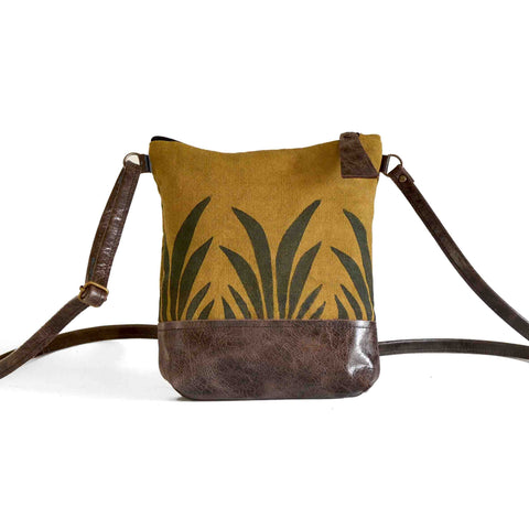 Mini Zip Top Bag in Ochre by Lynda Shell